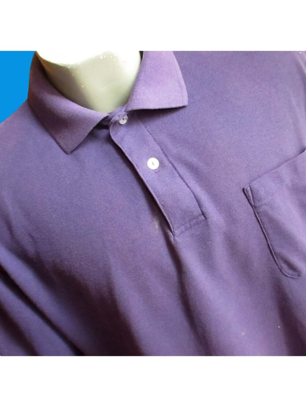 True Vintage Polo Shirt Medium Preppy Saddlebrook Purple Nerdo Pocket 1980's